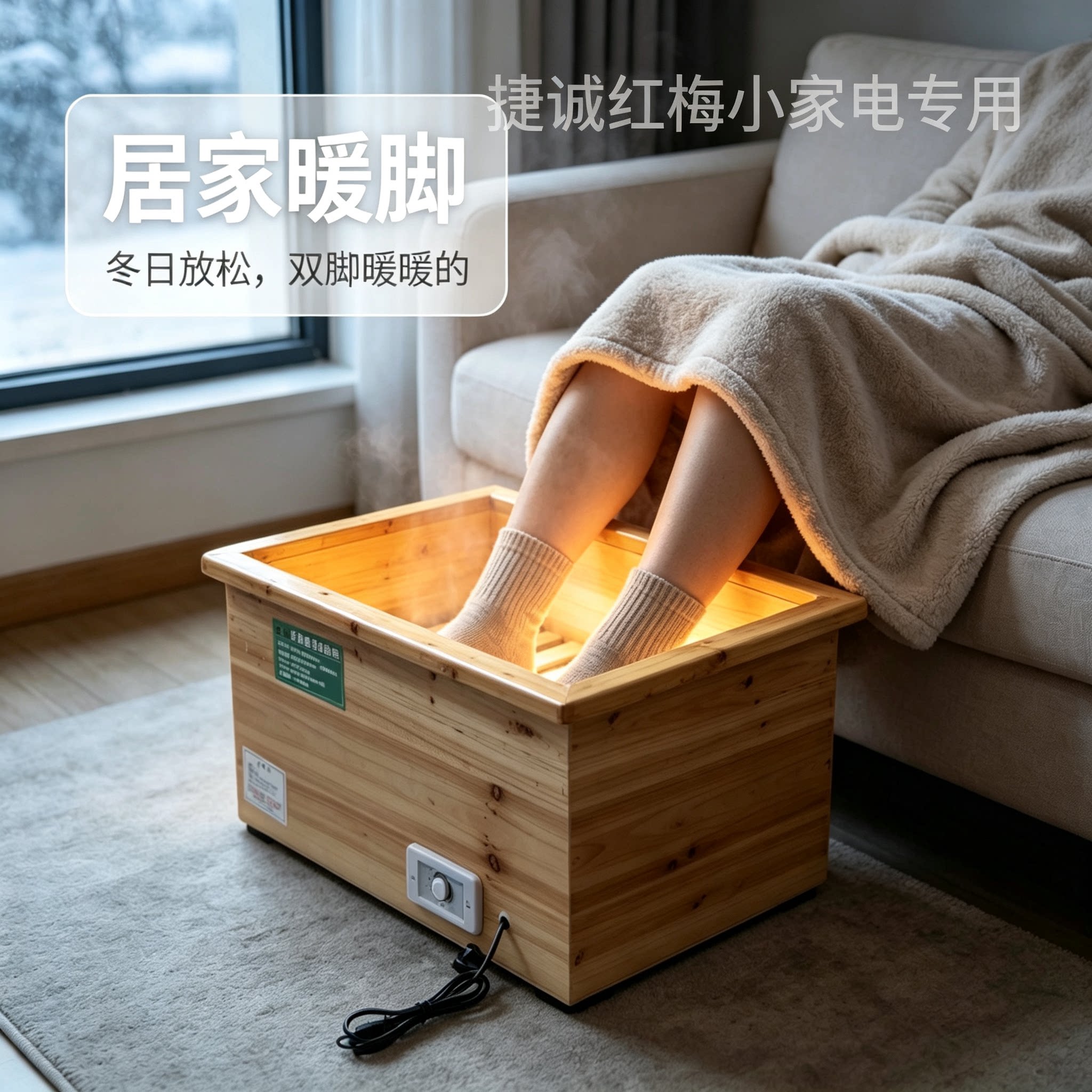 新款杉木电火桶暖脚器沙发前置火箱家用节能烤脚取暖器带过热保护