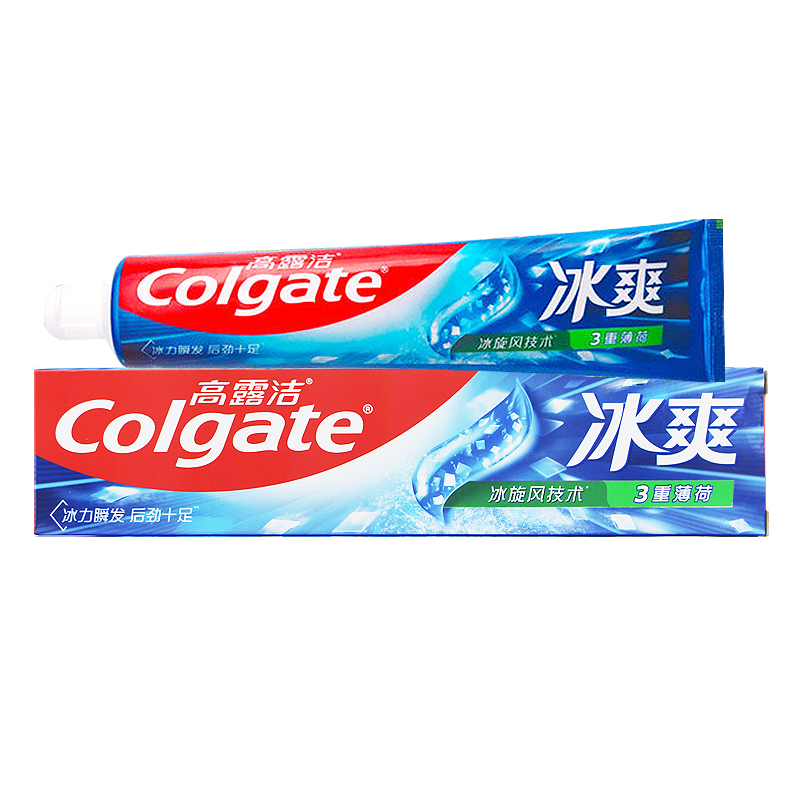 高露洁牙膏冰爽三重薄荷防蛀固齿