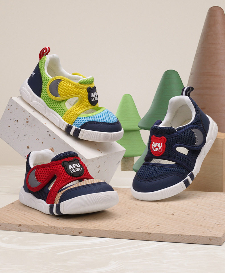 品牌童鞋1-3岁宝宝网鞋 春夏婴儿鞋 幼儿软底凉鞋 阿福贝贝学步鞋