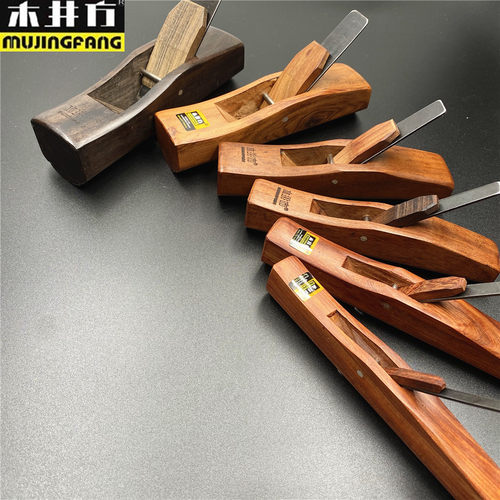 6个酸枝木凹/凸底迷你刨子木工工具提琴工具小木刨,圆/卡/槽底刨