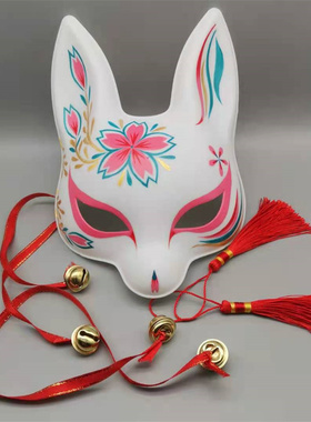 半脸兔子面具二次元男女纯手绘动物面具 动漫手绘面具 舞会面具