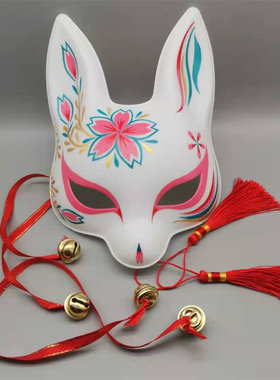 半脸兔子面具二次元男女纯手绘动物面具 动漫手绘面具 舞会面具