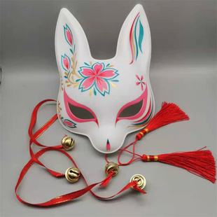 半脸兔子面具二次元男女纯手绘动物面具 动漫手绘面具 舞会面具