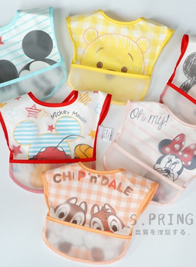 日本卡通宝宝饭兜儿童防水围兜防漏婴儿口水巾新生儿辅食兜围嘴兜