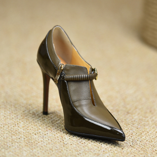 新款 misili欧美风尖头细跟单鞋 10.3cm拼色高跟鞋 2026春季 平底女鞋