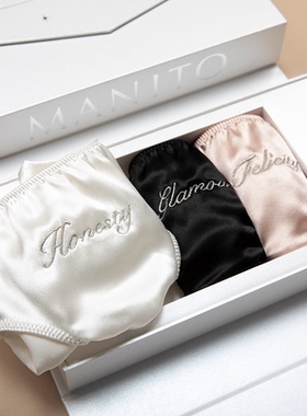 【EHouse】MANITO Blithe真丝内裤礼盒（3条装）女士三角裤