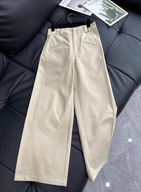 老钱风垂感直筒休闲显瘦美式复古南油高端女装2026新款休闲裤棉
