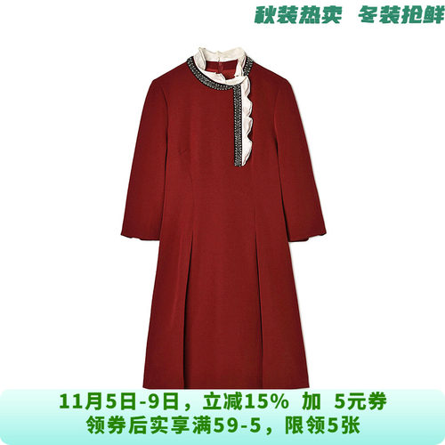 MJ0A0047端庄优雅中裙七分袖裙子连衣裙女10.27秋