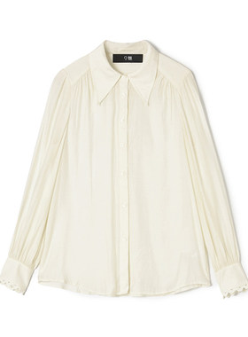 「秋」高端QR0D0011简约通勤上衣纯色长袖衬衫女2.24春