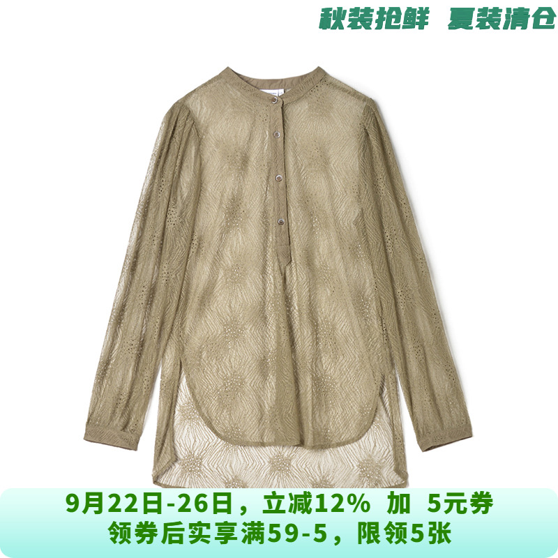 YC0D0009前短后长设计上衣宽松长袖衬衫女8.20秋