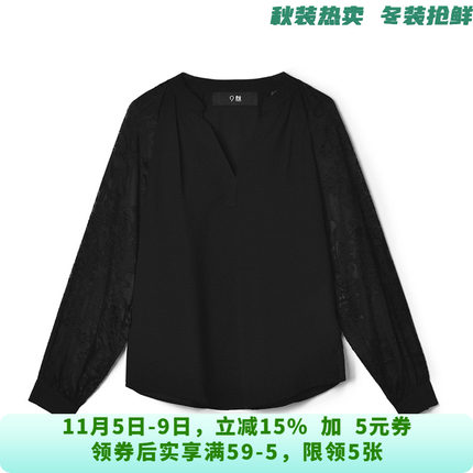 XW0D0021简约通勤长袖上衣套头百搭衬衫女10.15秋