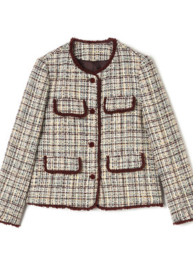 ZW0K0001拼色设计感上衣单排扣长袖外套女3.12春