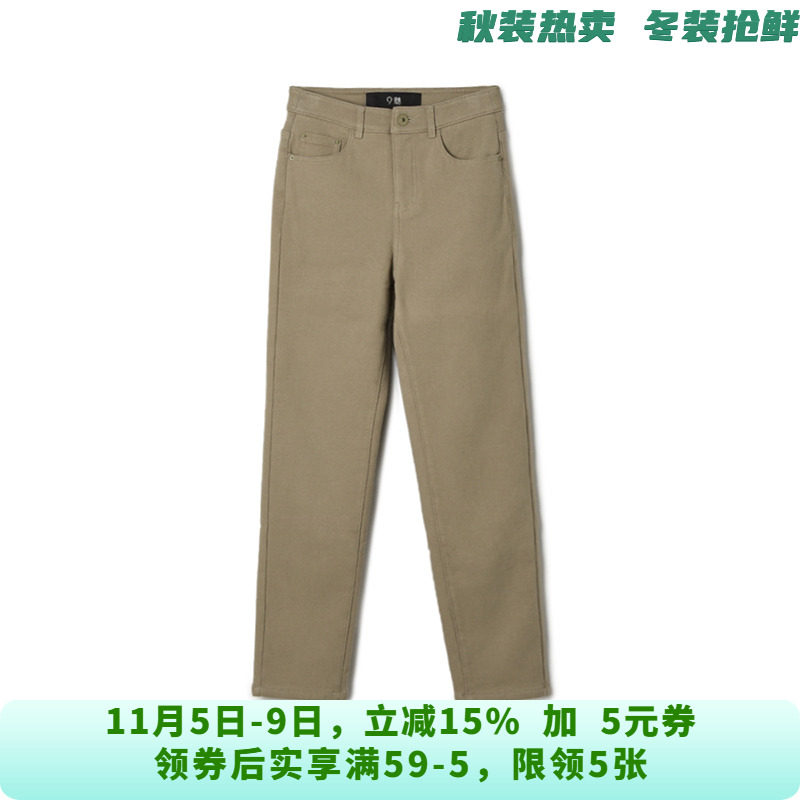 LD0S0002简约加绒长裤时尚铅笔裤子牛仔裤女10.7冬