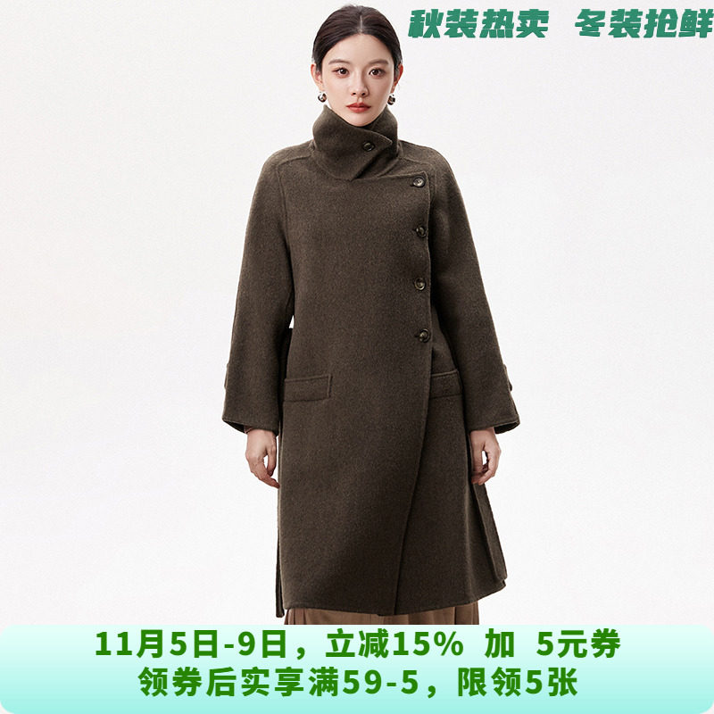 羊毛长袖长款常规单排扣