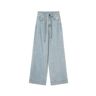 KZ0S0027高腰直筒长裤 女3.16春 子水洗颜色牛仔裤