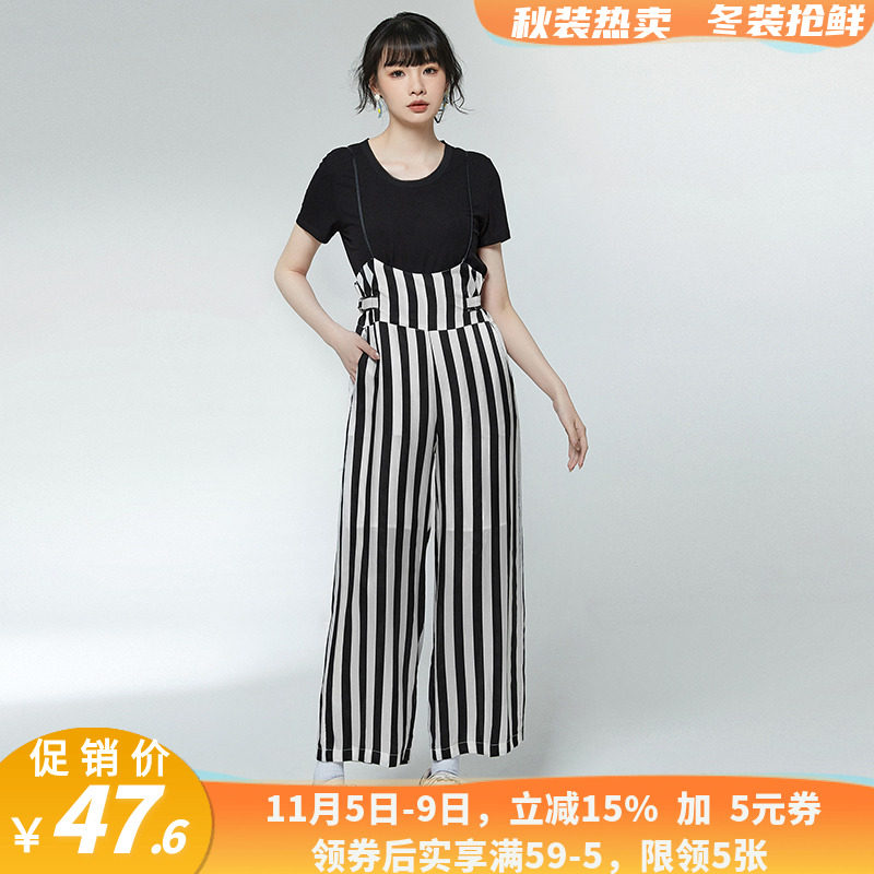 深圳南油NY清仓欧货女装 品牌折扣店 含真丝条纹连体长裤休闲裤夏