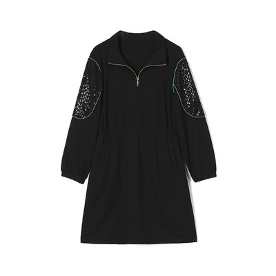 时尚风高腰裙粘胶纤维(粘纤)纯色