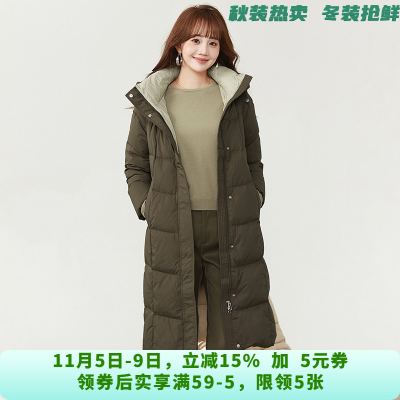 高端GF1B0030加长款防寒白鸭绒羽绒服女11.25冬