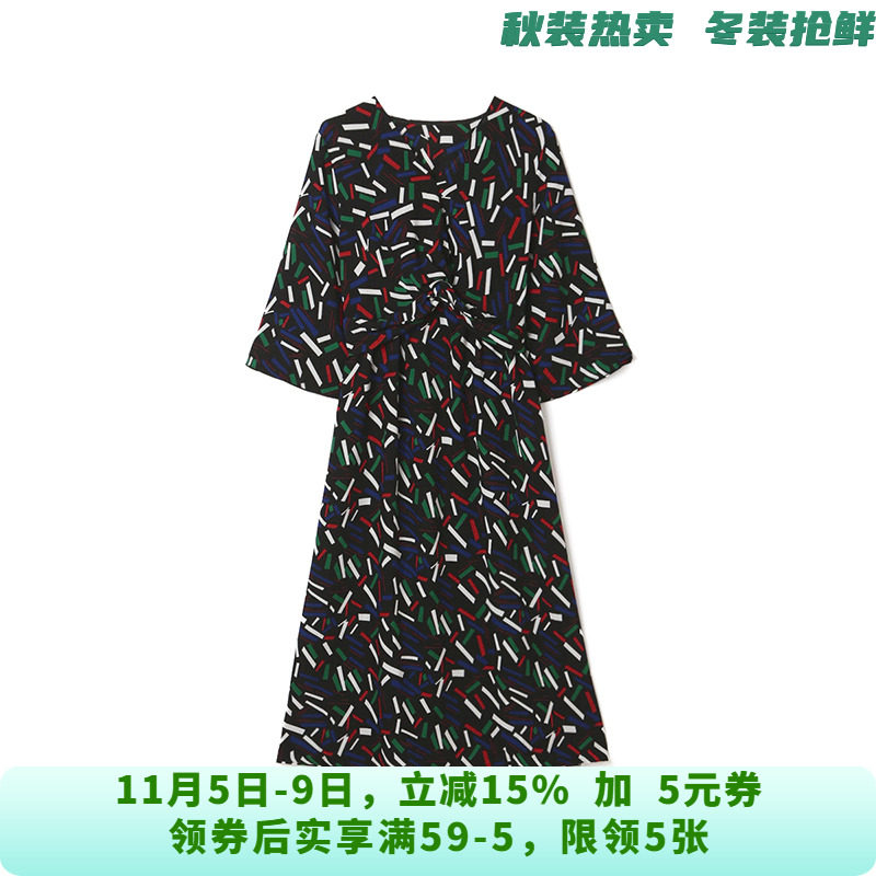 深圳南油NY0A0832摩登感含真丝中长裙连衣裙女6.16夏