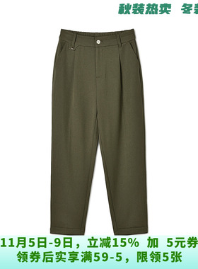 NH0P0010松紧腰九分裤窄版显瘦裤子休闲裤女10.14秋