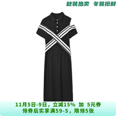 深圳南油NY0A0739单边露肩含天丝中长裙连衣裙女5.26夏