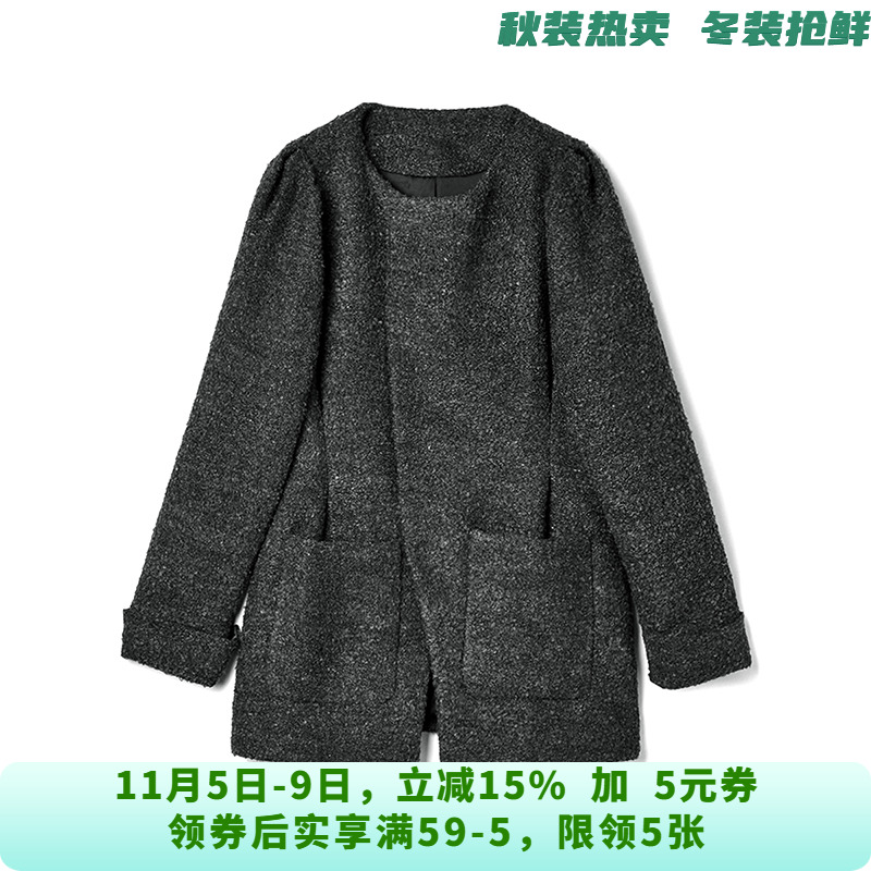 深圳南油YL1C0005含羊毛韩版毛呢外套大衣女11.26冬