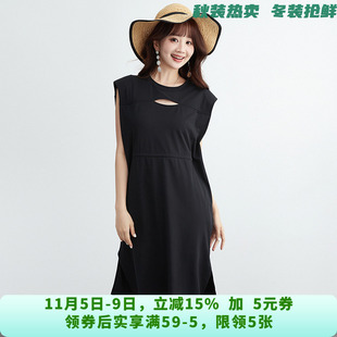 YC0A0007运动风无袖中裙宽松裙子连衣裙女6.17夏