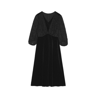 优雅高腰裙聚酯纤维纯色