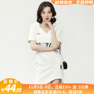 CZ0A0002休闲风连帽短裙松紧腰裙子连衣裙女1.4春