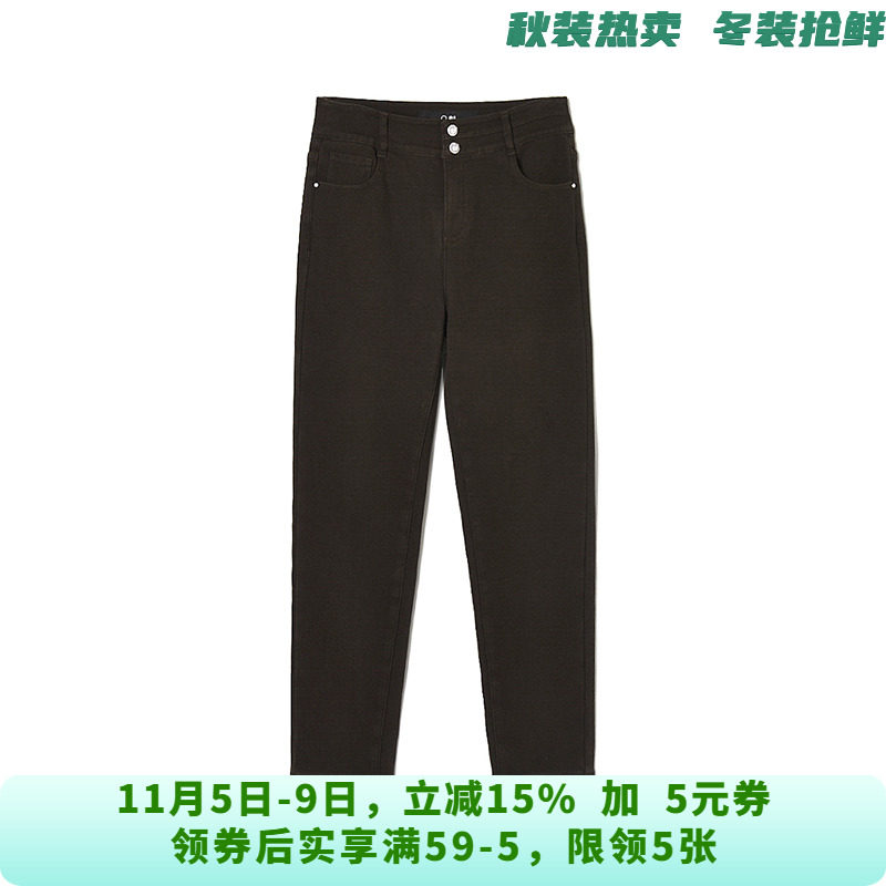 LD0P0056高腰加绒长裤梨型显瘦裤子休闲裤女10.16冬