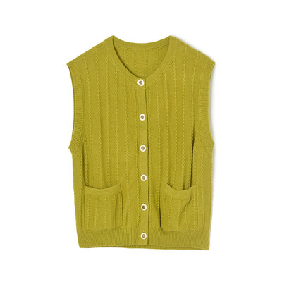 QG0E0005套头减龄款上衣微弹无袖针织衫女1.23春