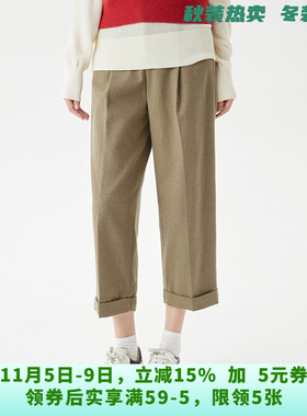 LR0P0017时尚通勤九分裤纯色裤子休闲裤女10.9冬