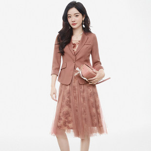 专柜折扣女装 吊带裙两件套装 3.16春 外套 HH0U0040西装