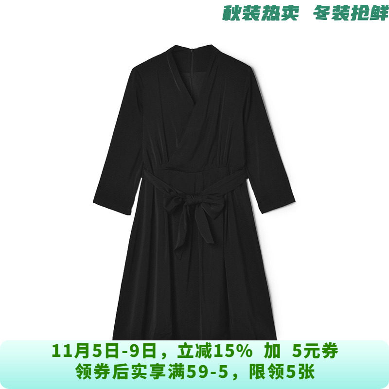 QY0A0032职场通勤中裙九分袖裙子连衣裙女8.20秋