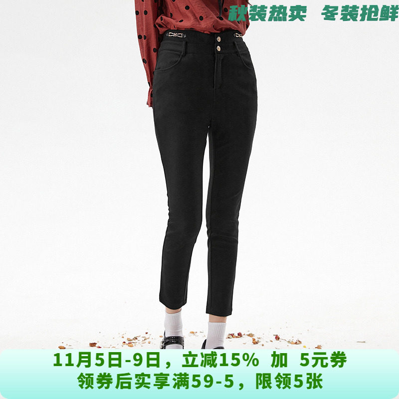 LM0P0001高腰微弹长裤时尚铅笔裤子休闲裤女10.25冬