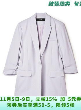 WM0K0005含醋纤高级感上衣一粒扣西装外套女8.14秋