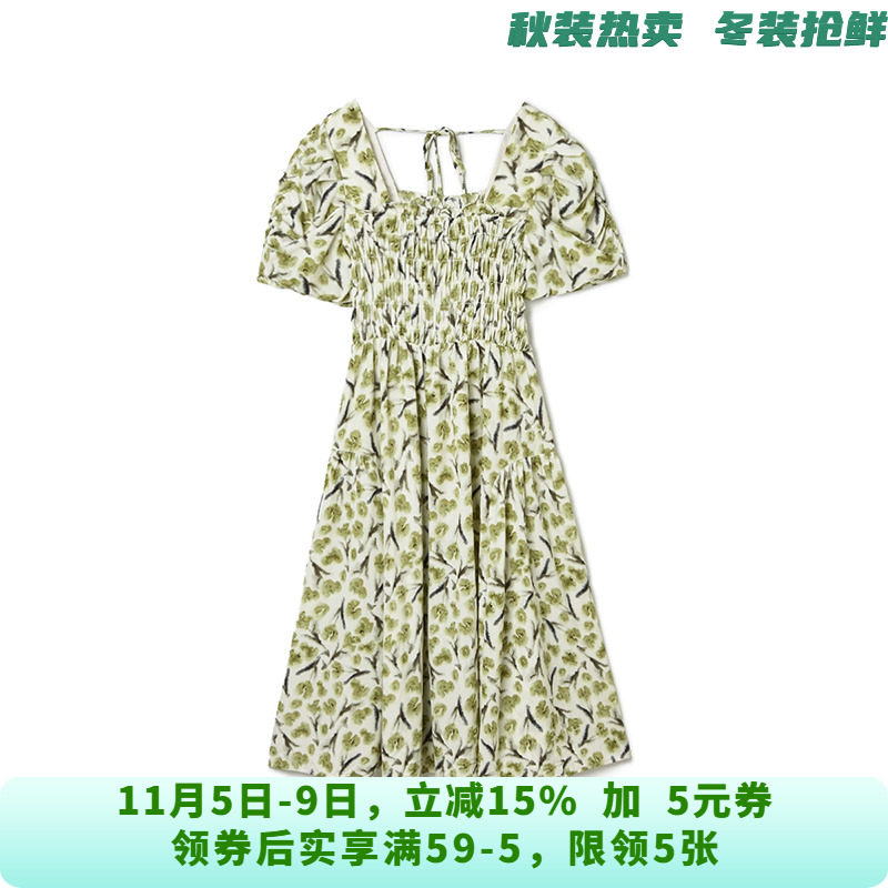 HG0A0230清新气质中长裙五分袖裙子连衣裙女6.7夏