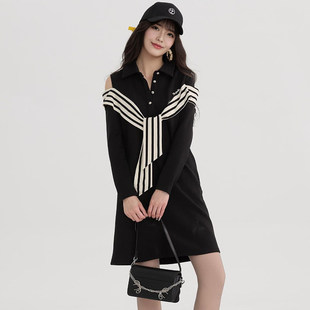 HQ0A0011单边露肩短裙设计感裙子连衣裙女3.21春