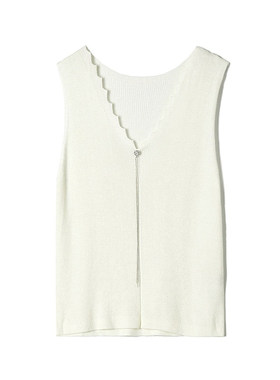 高端QR0G0001简约肌理感上衣高弹背心女3.9春