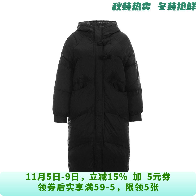 UH1B0012过膝保暖长款外套白鸭绒防寒羽绒服女11.10冬