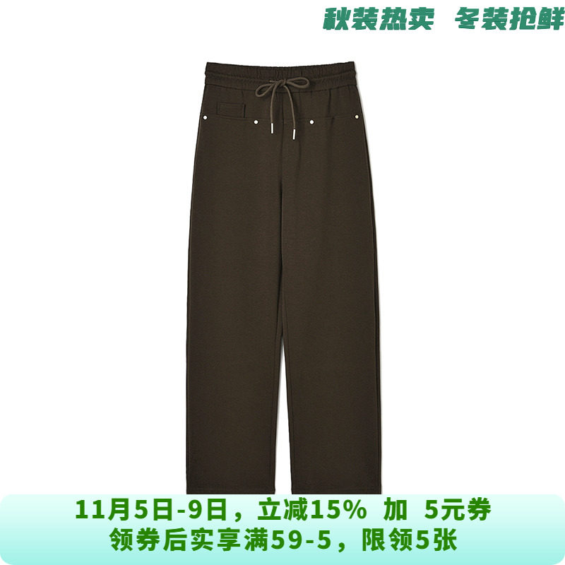 NH0P0012松紧腰长裤修身微弹裤子休闲裤女10.14秋