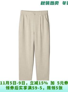 DN0P0002松紧腰九分裤窄版显瘦裤子休闲裤女9.24秋