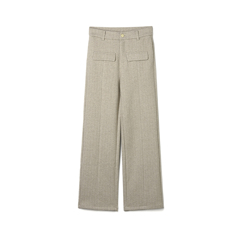 12.1#9魅AE0P0066松紧腰长裤纯色舒适裤子休闲裤女2025冬