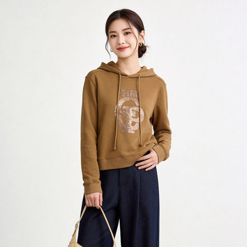 SE0L0001时尚印花短款套头上衣连帽卫衣女7.22秋