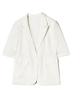 TE0K0021气质感长袖一粒扣上衣五分袖外套女4.16春