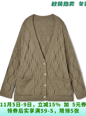 SF0K0004休闲风百搭上衣单排扣针织外套女10.16冬