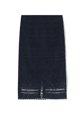 WM0B0004精致提花中长裙简约风包臀半身裙女3.4春