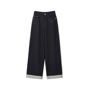 女3.16春 子牛仔裤 KZ0S0035简约通勤长裤 高腰显瘦裤