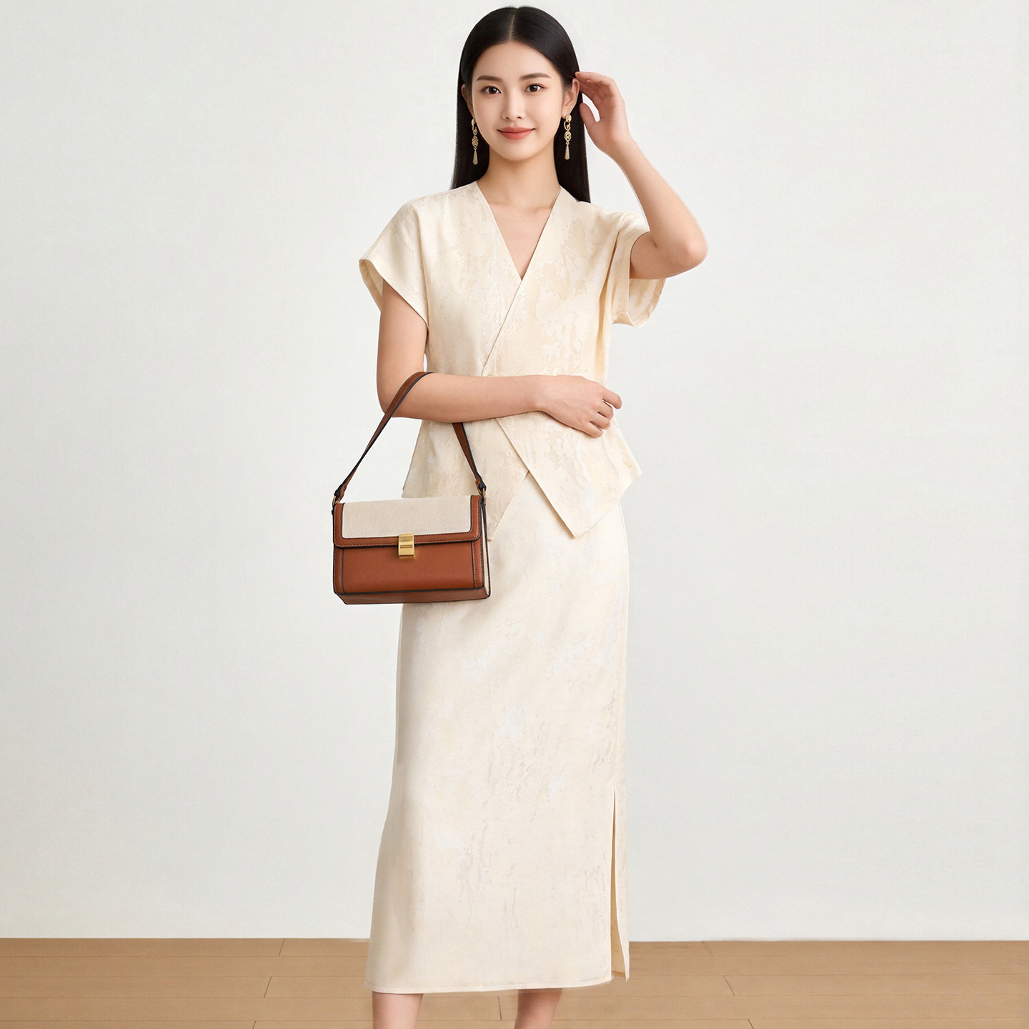 深圳南油9魅TT0U0003蝙蝠袖上衣+半身裙两件套装女5.26夏