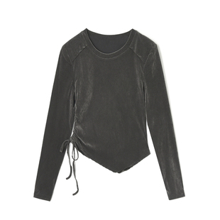 深圳南油NY0C0014侧边抽绳上衣弹力修身 T恤女12.17春